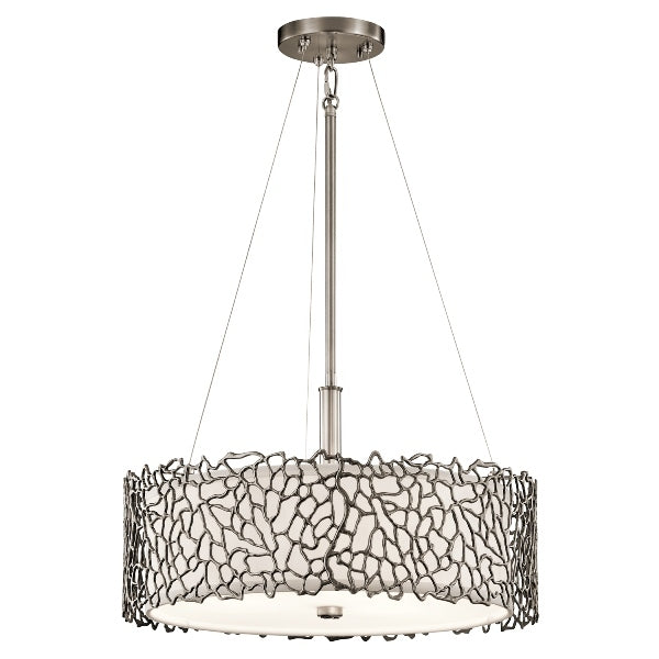 Elstead Silver Coral Lámpara Colgante de 3 Luces