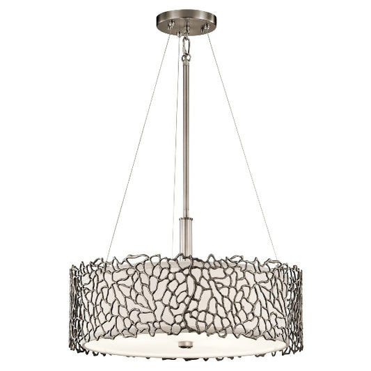 Elstead Silver Coral Lámpara Colgante de 3 Luces