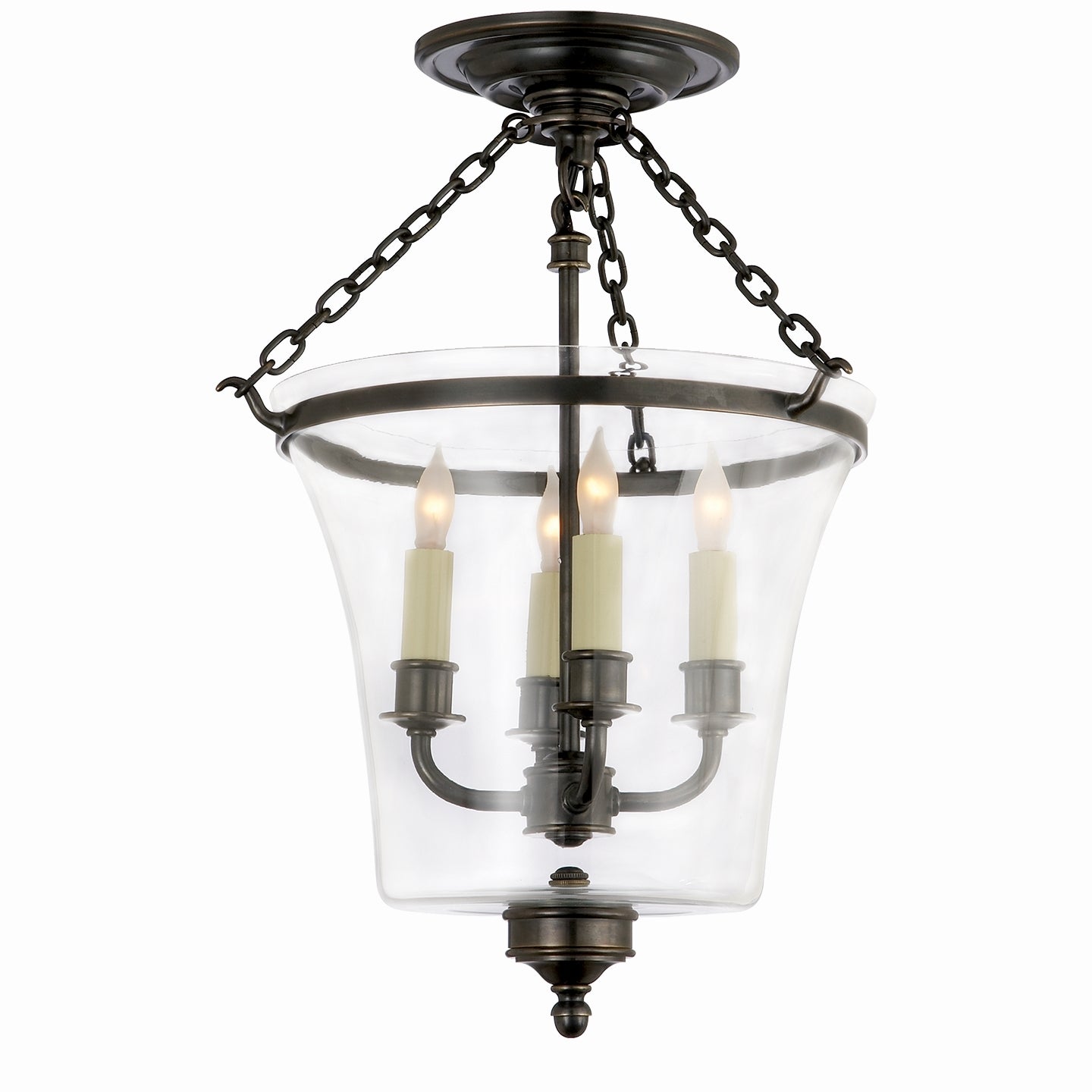 Visual Comfort Sussex Bell Jar Plafón Semiencastrado con Farol