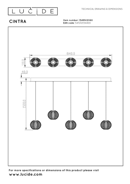 Lucide Cintra Linear Pendant