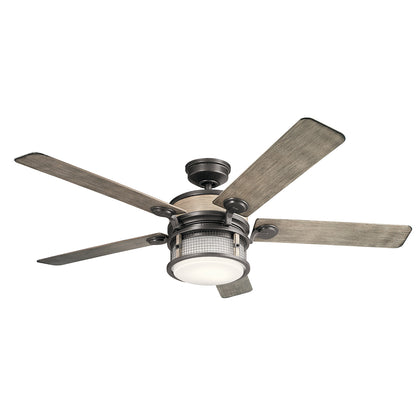 Elstead Industrial Rustic Ventilador de Techo con Luz