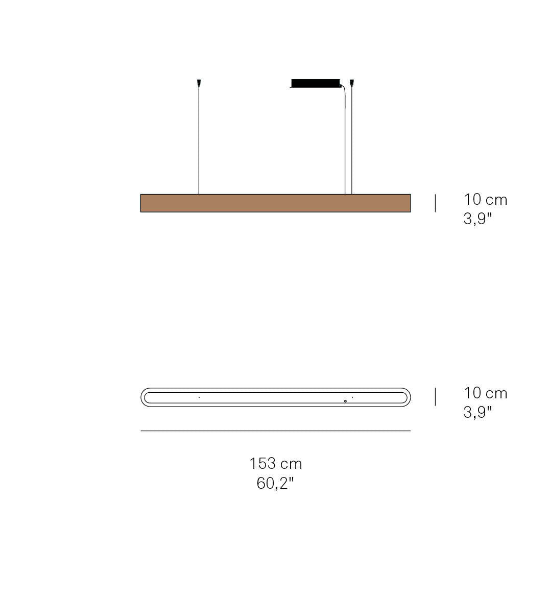 LZF I-Club Lámpara Colgante Lineal de Madera