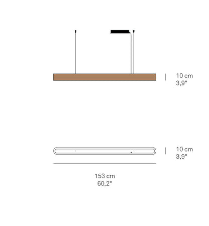 LZF I-Club Lámpara Colgante Lineal de Madera
