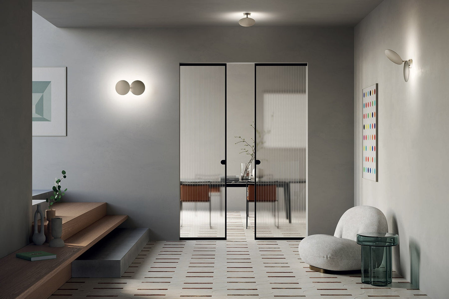Lodes Puzzle Round Aplique Decorativo de Pared