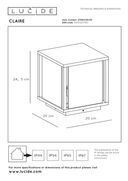 Lucide Claire Llum Bollard Exterior