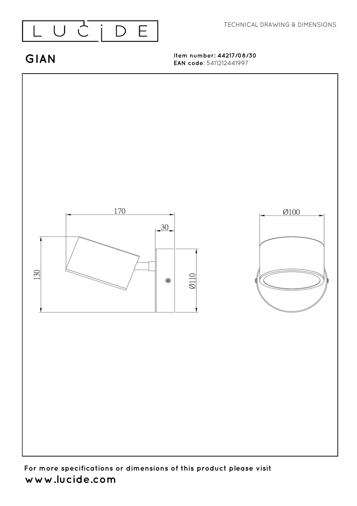 Lucide Gian Aplique LED Direccional