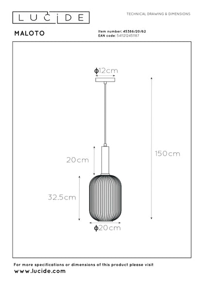 Lucide Maloto Pendant Light