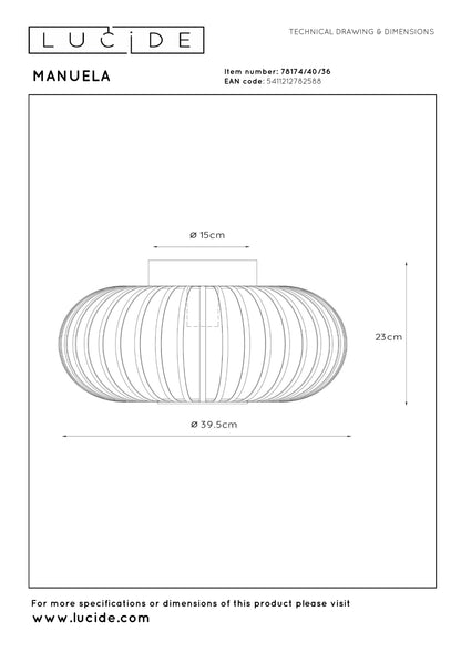Lucide Manuela Flush Ceiling Light