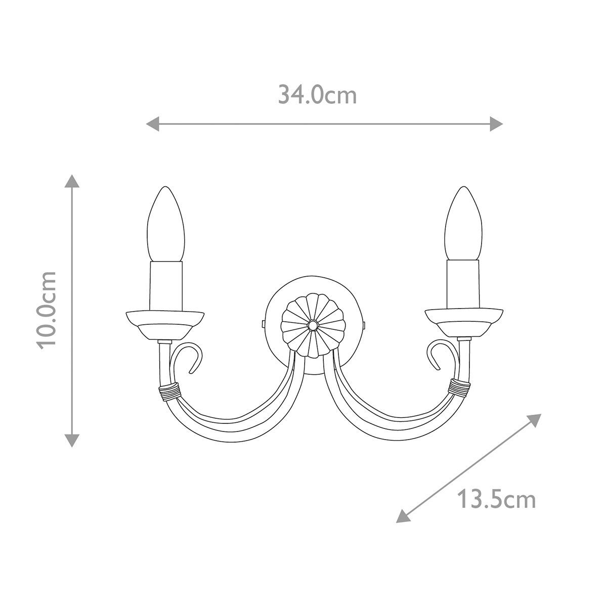 Elstead Chartwell Aplique Decorativo de Dos Luces
