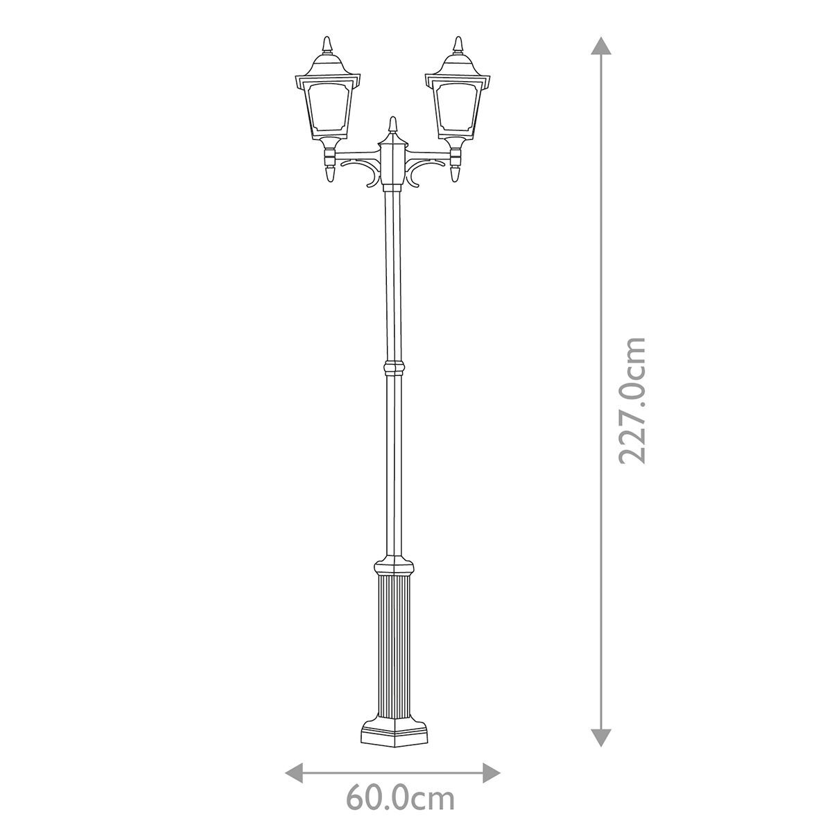 Elstead Chapel Twin Lantern Outdoor Post Light