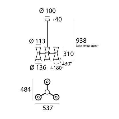 Stilnovo Megafono Chandelier