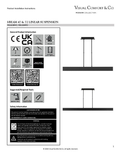 Visual Comfort I-Beam Lámpara Colgante Lineal