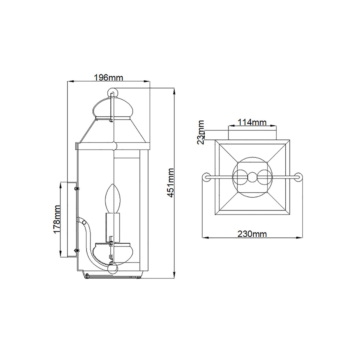 Quintiesse Anchorage Farol de Pared Exterior