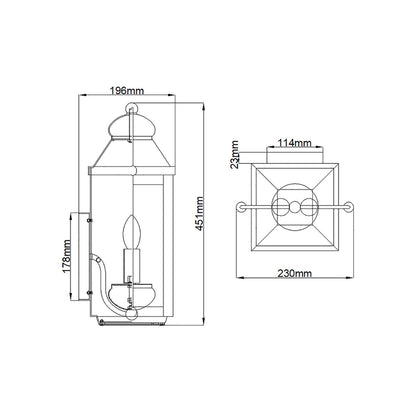 Quintiesse Anchorage Farol de Pared Exterior