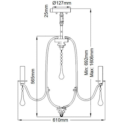 Quintiesse Karlee 5-Light Chandelier