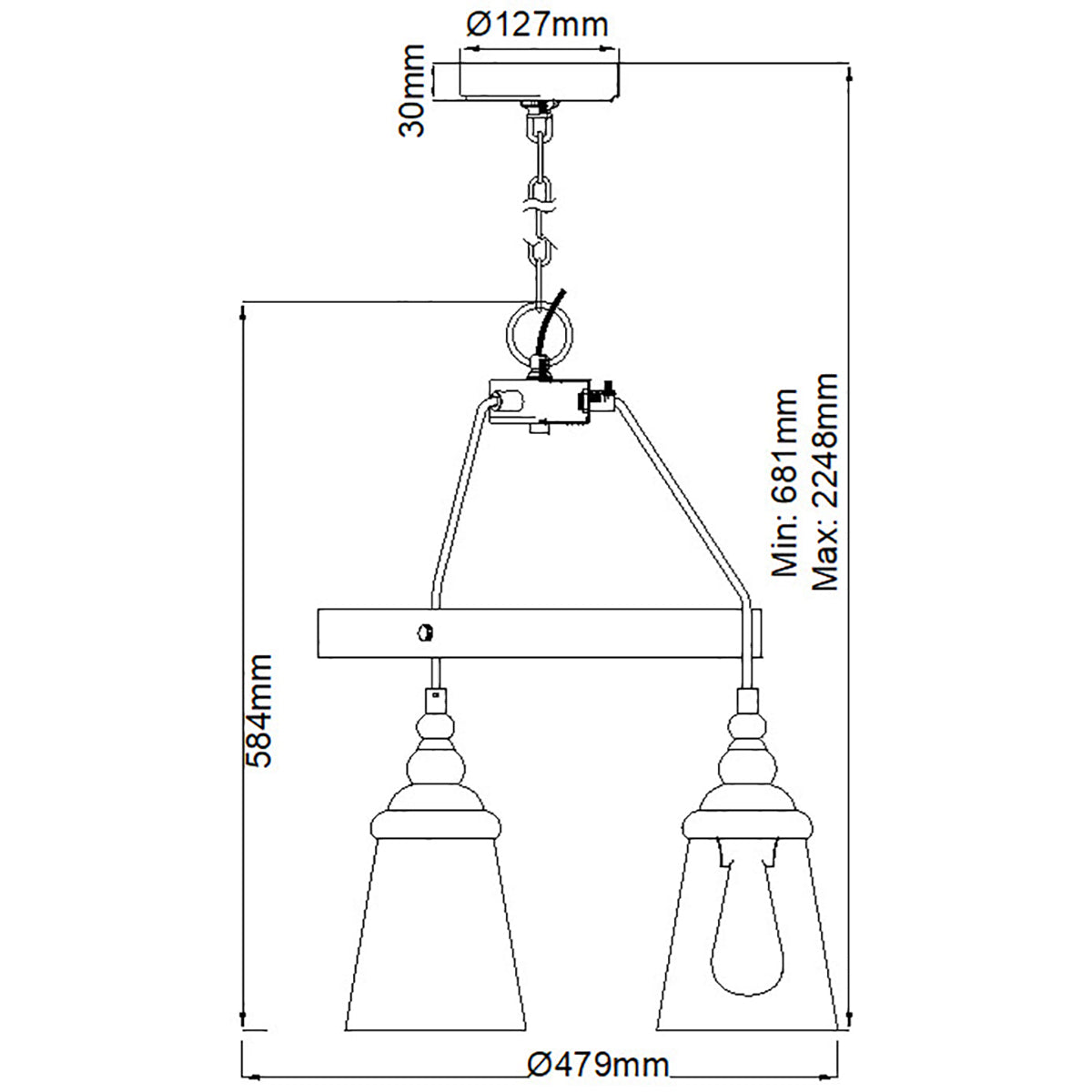 Quintiesse Loras Lámpara Colgante de 3 Luces
