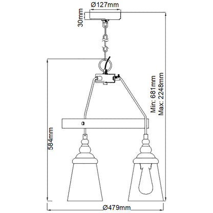 Quintiesse Loras Lámpara Colgante de 3 Luces