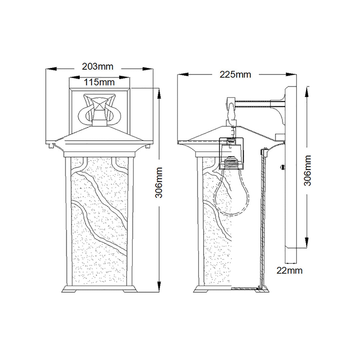 Quintiesse Morris Farol de Pared Exterior