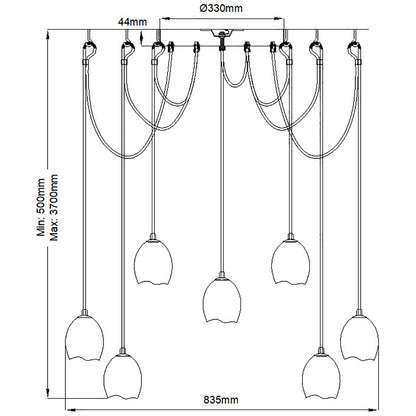 Quintiesse Nula 12-Light Pendant Cluster