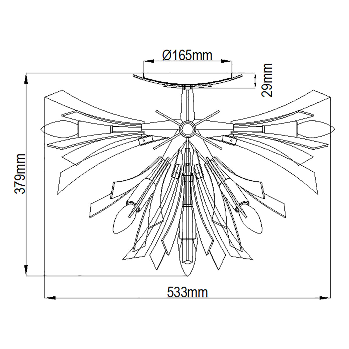 Quintiesse Vida 9-Light Semi-Flush Ceiling Light