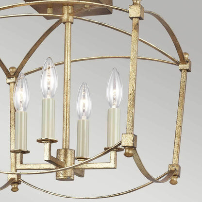 Quintiesse Thayer 4-Light Semi-Flush Ceiling Light